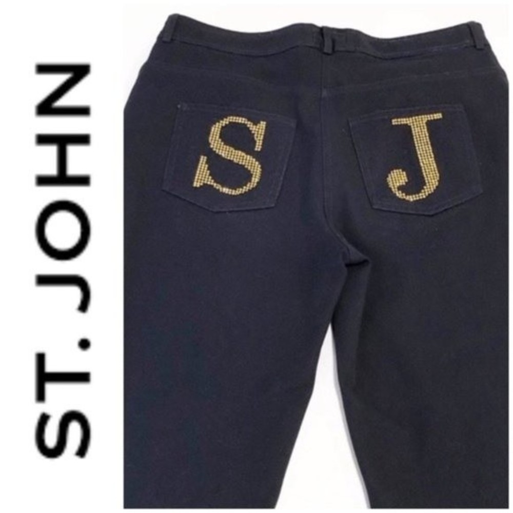 St. John Crystal Embellished Jeans Size 6 New